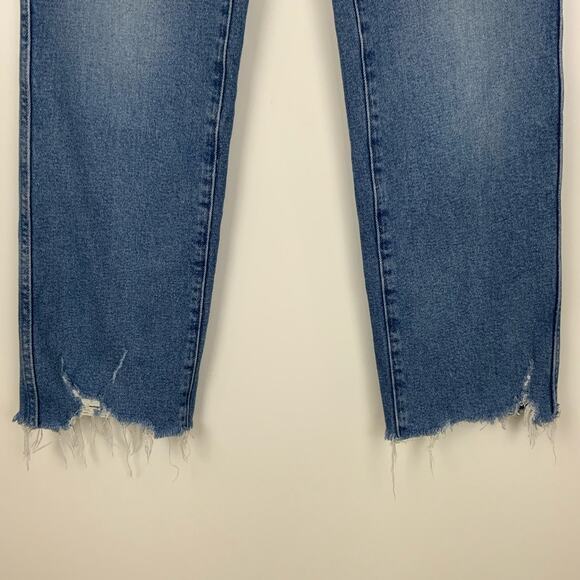Good American Good Curve Straight Leg Fray Hem Jean Blue 313 Women's Size 29 - Picture 5 of 6